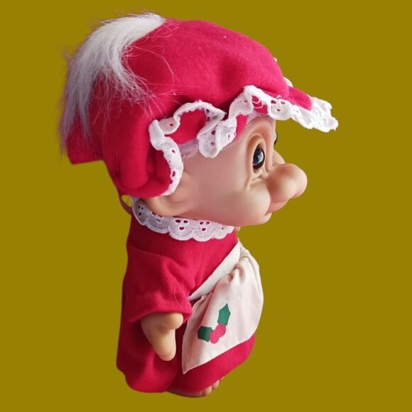 Vintage Russ Troll Doll Mrs. Claus Christmas 1991 "6" Inches Tall red/wht - Picture 4 of 7
